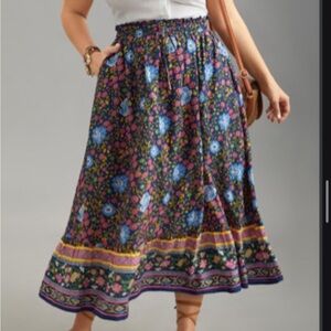 BloomChic Multicolor Floral A-Line Skirt